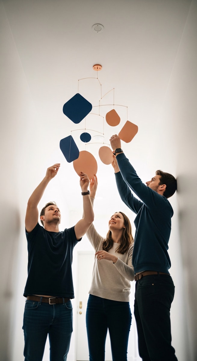 Team collaborating on a creative project